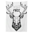 thumbnail image 3 of Ambesonne Adventure Tablecloth Rectangular Table Cover, Deer Wild Free, 60"x90", Black White, 3 of 4