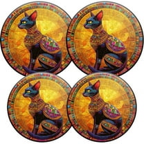 Electric Stove Burner Covers, Set of 4, Round Burner Cover,8 and 10 Inch,Egyptian Cat