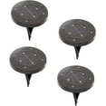 thumbnail image 2 of Bell + Howell Disk Lights Gunmetal Heavy Duty Outdoor Solar Pathway Lights 4 LED, 4 Pack, 2 of 10