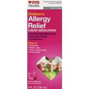 CVS Health Children's Allergy Relief Liquid – Dye-Free Diphenhydramine, Cherry, 8oz