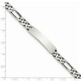 thumbnail image 3 of White Sterling Silver bracelet ID Figaro 8 in 7 mm, 3 of 3