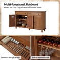 thumbnail image 5 of 58" 2 Drawer Buffet Sideboard 4 Doors Storge Accent Cabinet with Adjustable Shelves Acorn, 5 of 8