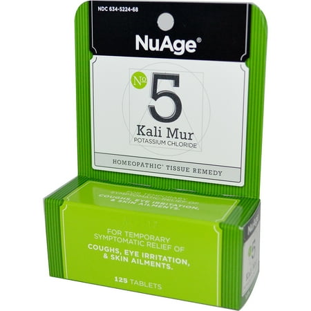 NuAge #5 Kali Muriaticum Tablets, Natural Relief of Coughs, Eye Irritation, Skin Ailments, 125 Count