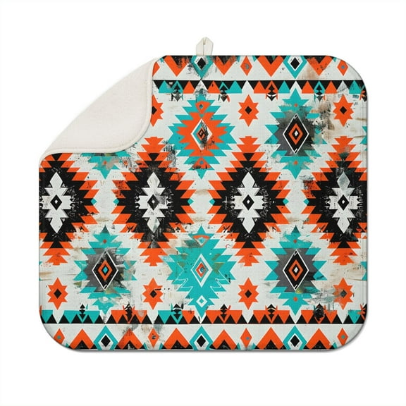 Boho floral kitchen drying mat 16x18 Inch featuring quick-drying microfiber, washable and reusable, perfect for everyday kitchen use