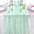 thumbnail image 5 of Sequin Table Runner 11.81x72 Inches Long Ridescent Glitter Fabric for Girls Summer Wedding Party Birthday Decorations, 5 of 7