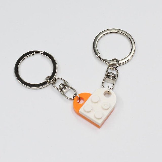 Cute Love Heart- Brick Keychain For Elements Key Ring Jewelry