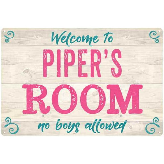 PIPER'S Room Kids Bedroom Sign 8x12 Metal Sign 208120089078