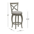 thumbnail image 4 of Hillsdale Furniture Ellendale X-Back Wood Padded Swivel Counter Height Stool, Aged Gray, 4 of 10