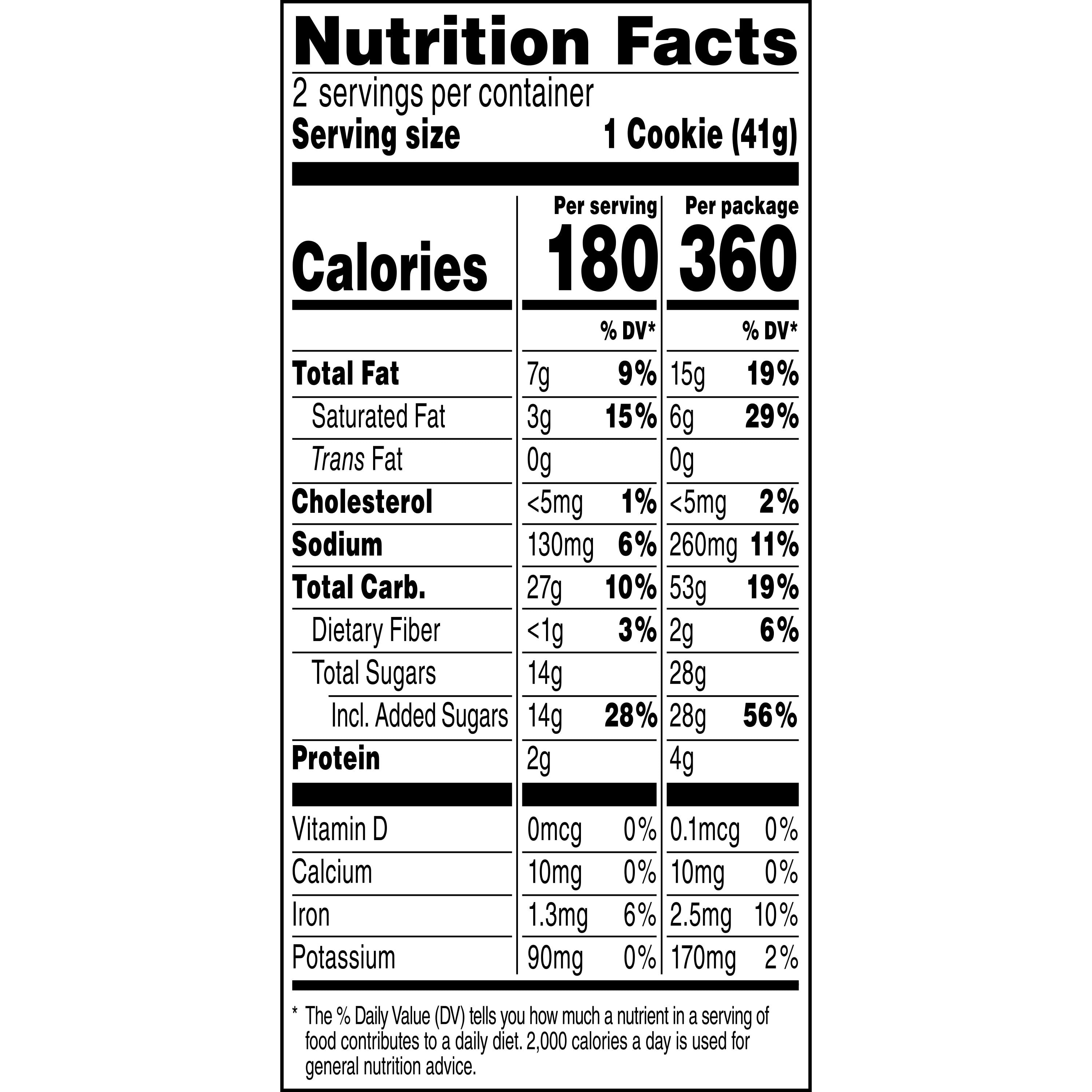 Grandma’s Cookies, Chocolate Brownie Flavored Cookies, 2.875oz Cookie Packs, (2 Count Bag) (Packaging May Vary)​