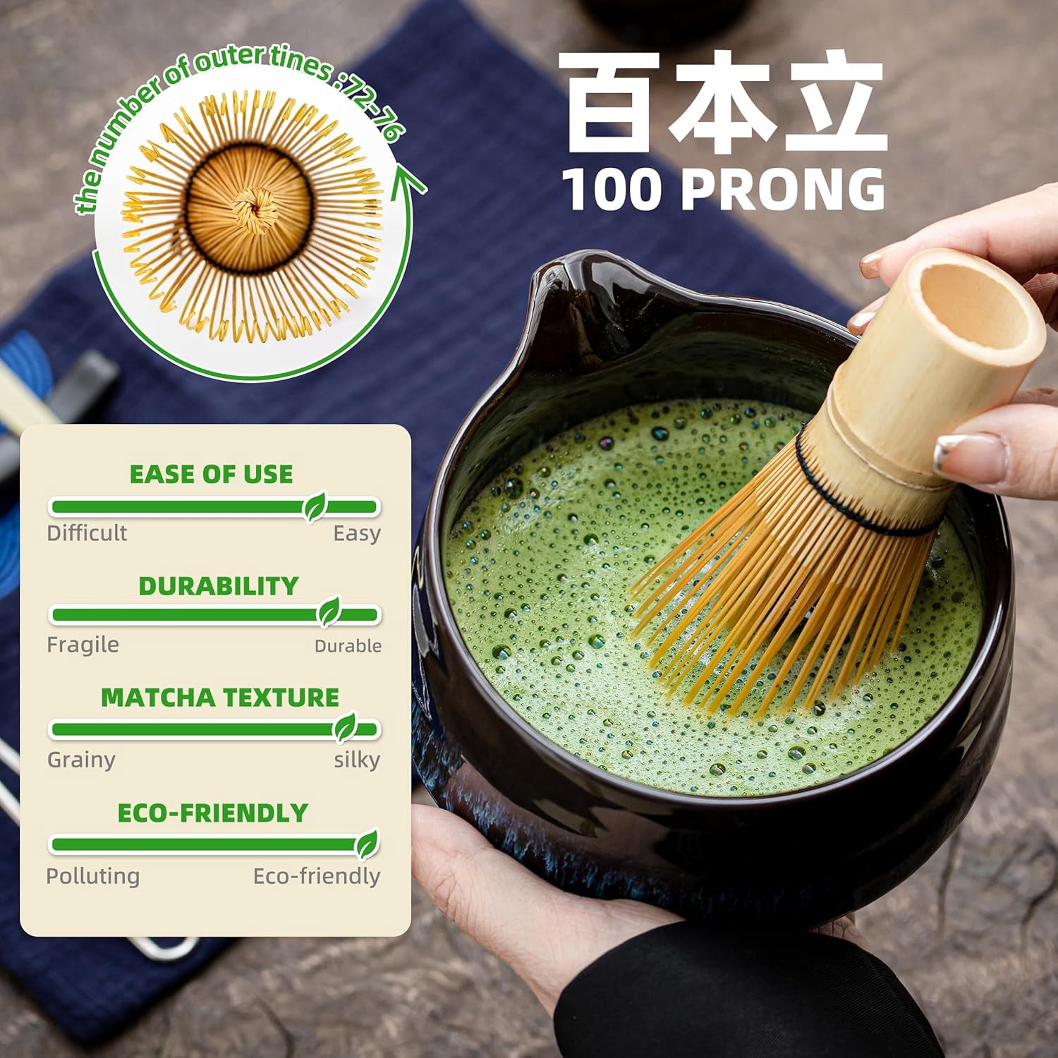 Kit Complet Matcha 7 Pièces - Fouet En Bambou, Bol Céramique, Tamis… - Pour Cérémonie Traditionnelle Et Matcha Latte