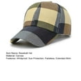 thumbnail image 7 of Dujiujun Baseball Hat Adjustable Extended Brim Sun Protection Fadeless Color Contrast Stitching Plaid Peaked Hat Daily Accessory, 7 of 7