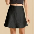 thumbnail image 4 of Delliss Women's Fashion Satin Silky Casual Mini Skirt New Style High Waist Loose Skirt, 4 of 8