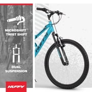 Huffy 24 Trail Runner Mountain Bike, Fits Riders 58” - 70”, Teal, Adult, Womens