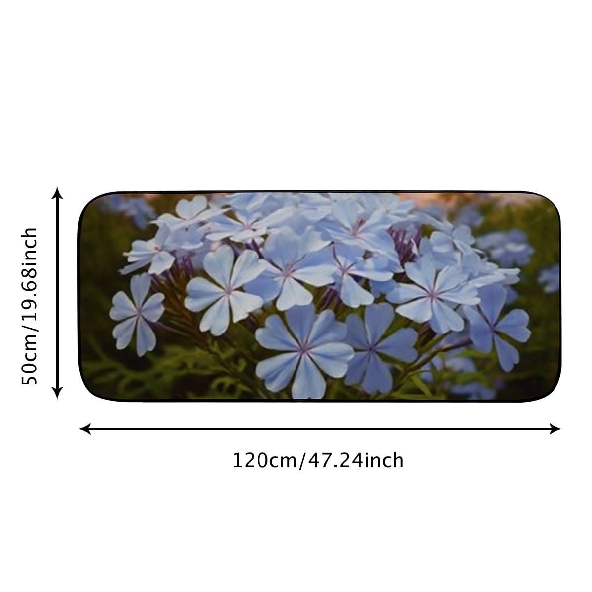 Heduofu Decorative Door Mat, Door Mat with Non-Slip Rubber Backing, Cleaning, Traps Dirt, for Entry, Patio, Garage - Plumbago Flowers Spring Floral Blossom Bloom 19.68*47.24 in