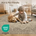 thumbnail image 4 of ODIKA 8'x10' Washable Area Rug Grey Distressed Under Repeating Pile Abstract Pixel Short for King Size Bedroom Bed, Master Suite, Non-Shedding, Easy Care, 4 of 7