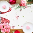 thumbnail image 2 of Valentine's Day Table Runner 18 x 72 Inch, Gnome Couple Red Pink Roses Floral Plant Pink Love Heart Washable Cotton Linen Dining Table Runner Tabletop Decorations for Restaurant Home Kitchen Party, 2 of 9
