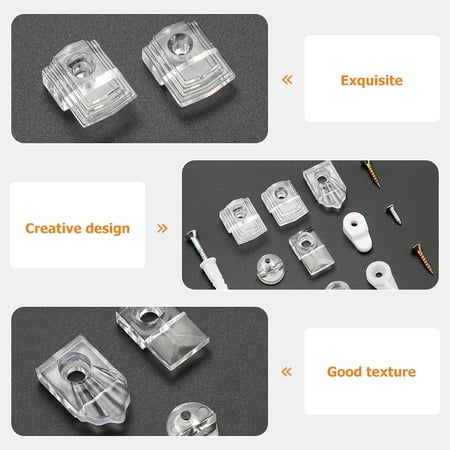 

22 Sets Mirror Holder Clips Clear Plastic Mirror Clip Glass Retainer Clips