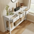 thumbnail image 4 of Aiho Console Table with 3 Drawers, Wood Entryway Table with Storage Shelf, Sofa Tables Narrow Long for Living Room, Entryway, Hallway, Foyer - White, 4 of 9