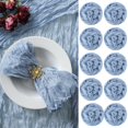 thumbnail image 1 of 100 Pieces Gauze Cheesecloth Napkins 19.7 x 19.7 Inch Dinner Cloth Napkins with Wrinkled Decorative Cloth Napkins for Home Wedding Rustic Table Decoration (Dusty Blue), 1 of 7
