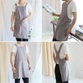 thumbnail image 2 of Toptie Cross Back Kitchen Apron with Two Pockets for Men, Cotton Linen Christmas Apron - Gray, 2 of 7