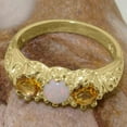 thumbnail image 5 of LBG British Made 14k Yellow Gold Natural Opal & Citrine Womens Anniversary Ring - 33 size options - Size 10, 5 of 7