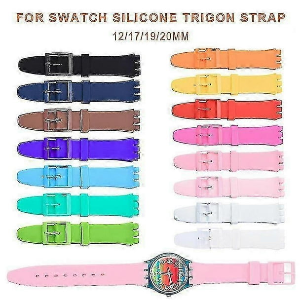 Silicone Strap For Swatch Jelly Three Eyes Classic 12/17/19/20mm Trigeminal