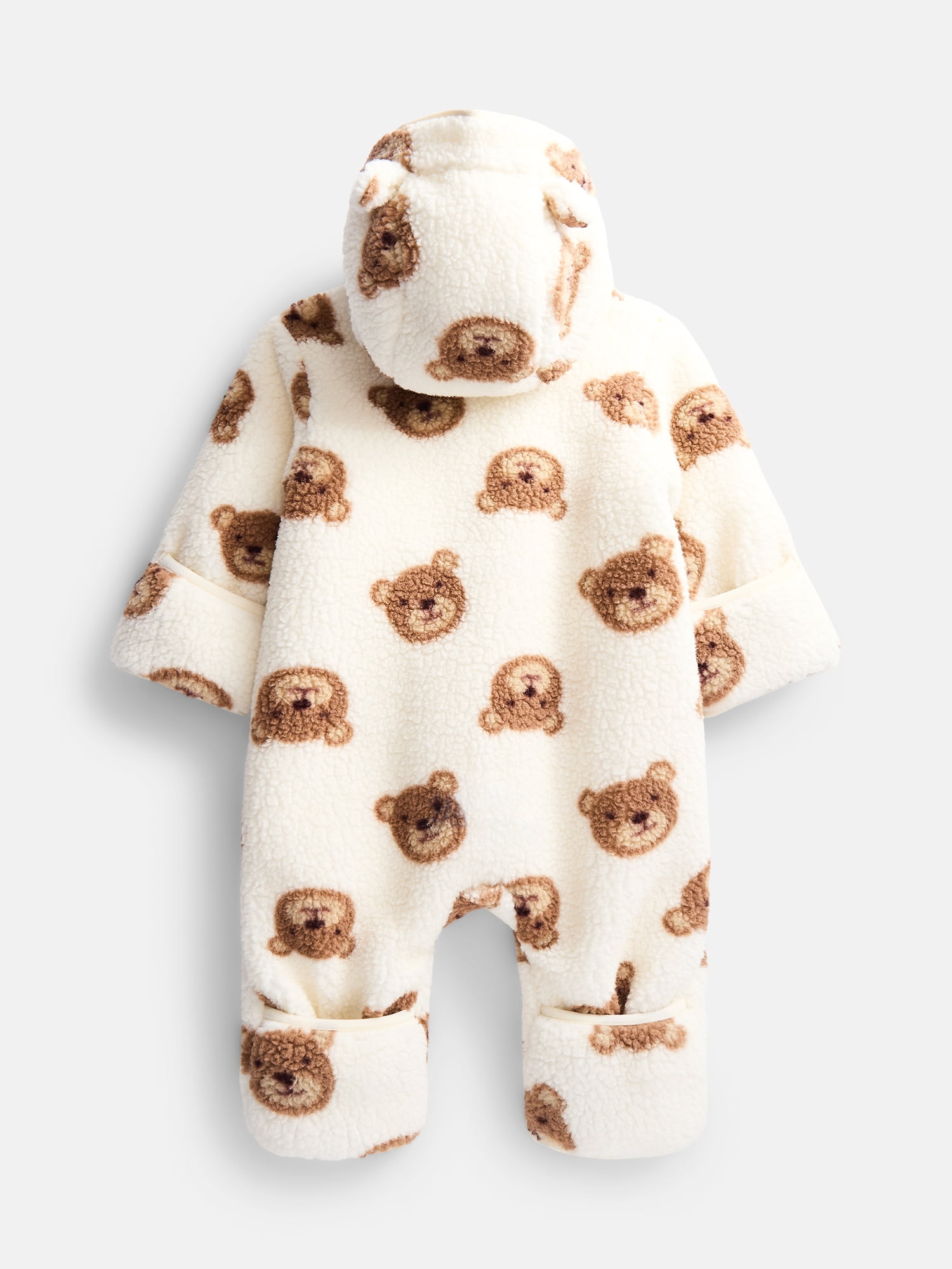 Wonder Nation Baby Teddy Fleece Pram with Hood, Sizes 0M-9M