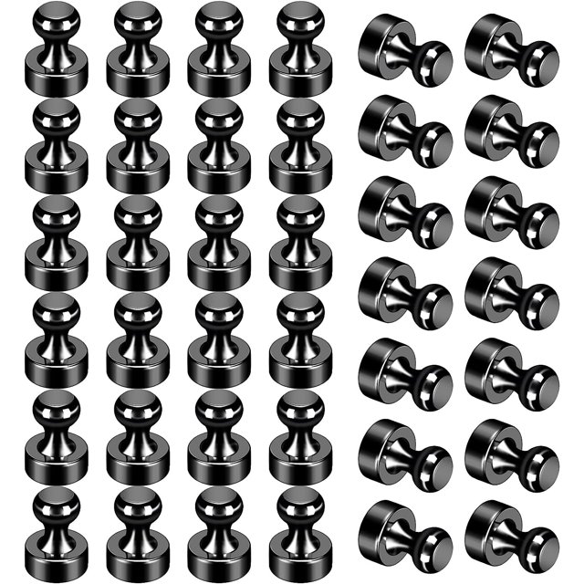 GOOZADA 36Pack Refrigerator Magnets Black Fridge Magnets for Whiteboard Strong Whiteboard Magnets Small Metal Magnets for Fridge White Board Map Kitchen Office Classroom