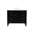 thumbnail image 3 of Elegant Decor Park Avenue 42" Metal MDF Marble Single Bathroom Vanity in Black, 3 of 8