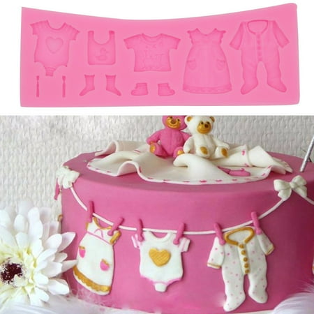 

Livesture Baby Clothes Shoes Fondant Cake Decoration Mold Pink