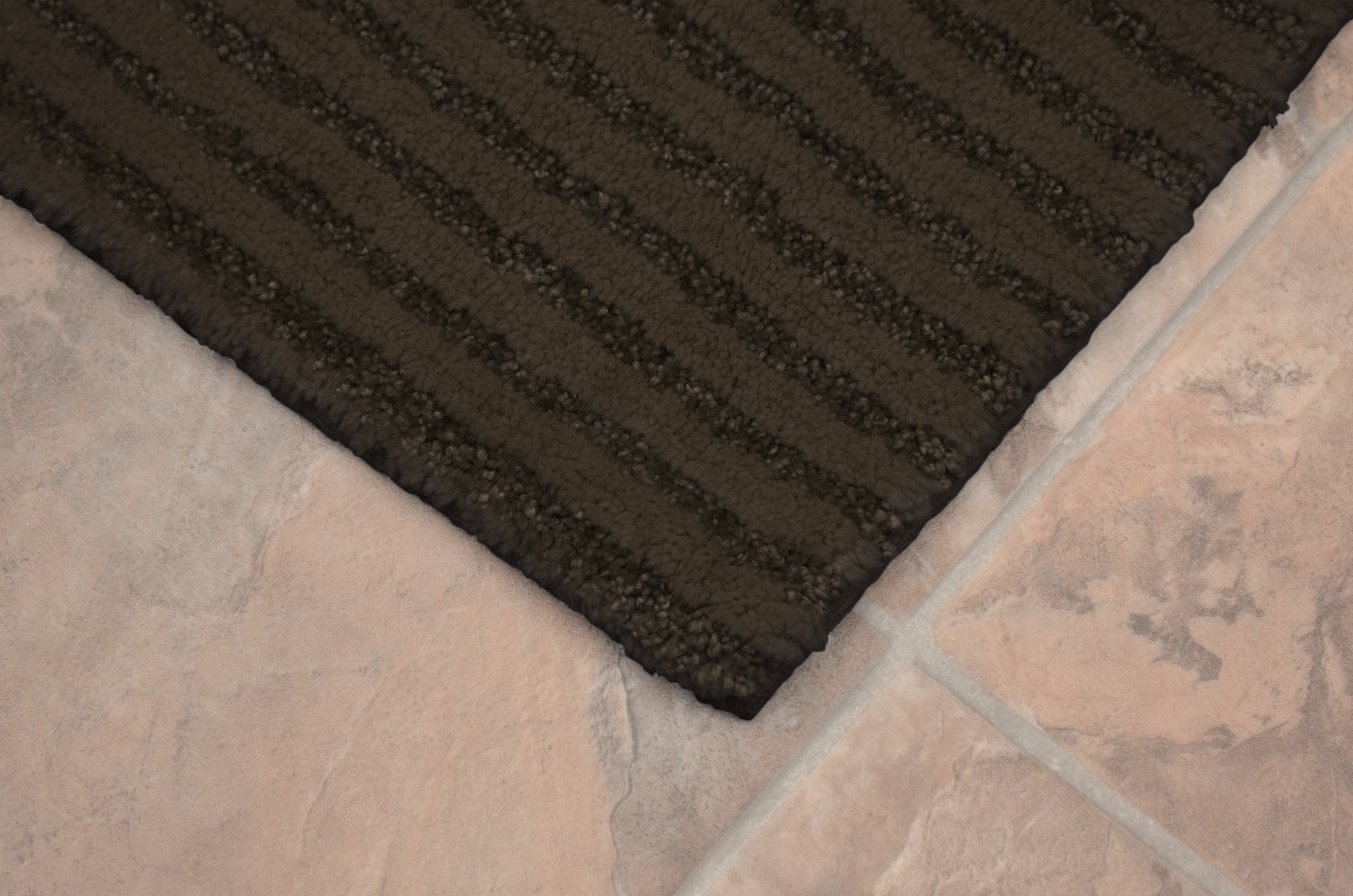 Garland Rug Sheridan Washable Nylon Chocolate Bathroom Runner, 22" x 60"