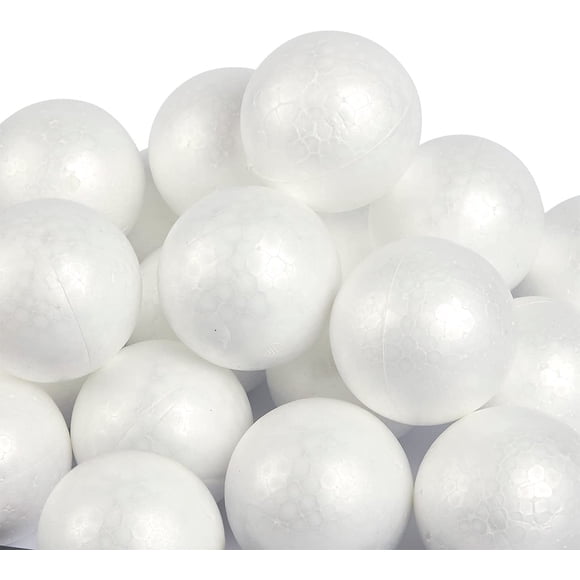 LOMIMOS Bolas de Espuma para Manualidades 40 unidades de 7,5 cm Blancas para Decoración DIY