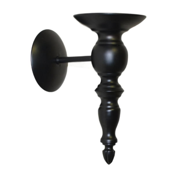 Candelabro de pared, candelabro para velas de té, candelabro para pilares, soporte para velas, decoración decorativa para el hogar, inauguración de la Negro