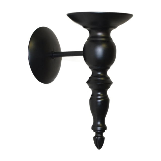 Candelabro de pared Candelabro de montaje en pared Candelabro de decoración del hogar Candelabro de vela de té para porche Baño Sala de estar Patio Negro