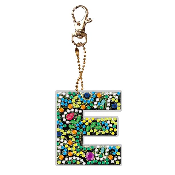 DIY Espejo Bolsillo Hecho A Mano Gema Llaveros Letras Señora Bolso 60x70 Mm (E)