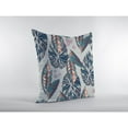 thumbnail image 3 of Tropics Throw Pillow in Dark Blue on Gray 16x16, 3 of 5