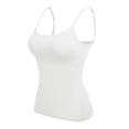 thumbnail image 4 of Vinsonshop 3 Pack Tank with Built in Bra Basic Tank Tops for Women Layering Tops Womens Camisole Tank Tops Cami Shirts Casual Summer Outfits for Women White XXL, 4 of 6