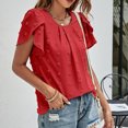 thumbnail image 5 of T-Shirts For Women Sevevn Women's Fashion Short Sleeves Round Neck Solid Color Loose Tops Blouse Knitted Sweater, 5 of 8