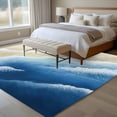 thumbnail image 4 of Large Area Rugs for Living Room Bedroom, Navy Blue Ombre Beach 6'x9' Rug Washable Carpet Runner Indoor Outdoor, Summer Ocean Coastal Gradient Waves Non Slip Floor Mats Rug for Kitchen, Playroom, 4 of 8