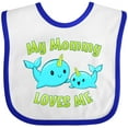 thumbnail image 3 of Inktastic My Mommy Loves Me Cute Narwhal Boys or Girls Baby Bib, 3 of 4