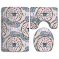 thumbnail image 1 of ABPHQTO Pluma de ojo Juego de alfombras de baño de 3 piezas Alfombra de baño Alfombra de contorno y tapa de inodoro ABPHQTO Cont-CHAPPLE-21557, 1 of 2