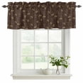 thumbnail image 2 of Brown Floral Valances for Windows, Decorative Rod Pocket Window Valance Curtains, Vintage Spring Botanical Flowers Short Curtain Drapes for Kitchen/Bathroom/Living Room, 2 Panels, 60" W x 18" L, 2 of 8