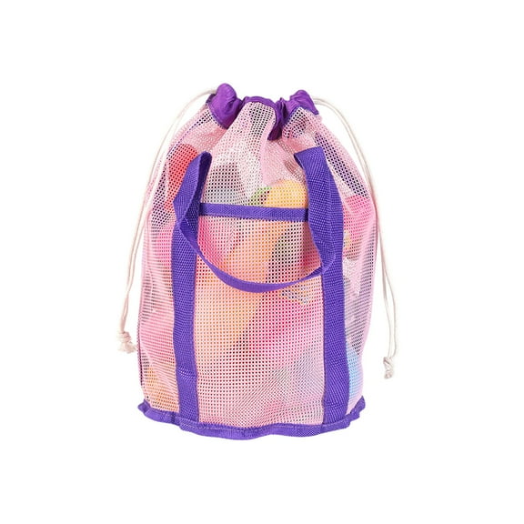 Darzheoy Mesh Beach Bag Tote Durable Sand Away Drawstring Beach Backpack Swim and Pool Toys Balls Storage Bags Packs, Stay Away from Sand and Water