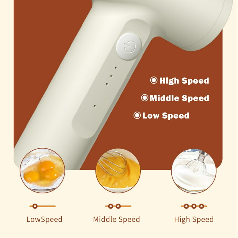 BE-TOOL Wireless Household Electric Egg Beater with 2 Stirring Rods 1200mA  Kitchen Egg White Whipper 3 Speed Modes Low Noise