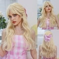 thumbnail image 4 of PEAKIN Fashion Women's Wig Light Gold Long Curly Hair 23-inch Figure-Eight Bangs High-Temperature Resistant Wig, 4 of 6