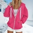 thumbnail image 4 of Gibobby Womens Zip Up Hoodies Oversized Long Sleeve Sweatshirts Fall Fashion Jackets Winter Clothes with Pockets Fall Winter Coat(XL,Hot Pink), 4 of 5