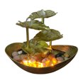thumbnail image 1 of Bewildely Opción de regalo Fuente de de agua corriente de hoja de loto con luces LED Estilo único Metal exquisito Decoración del hogar oro, 1 of 6