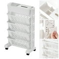 thumbnail image 3 of Mobile Bookshelf, Plastic Rolling Organization Shelf Movable Bookshelf Movable Bookcase for Dorm Library, 3 of 8