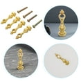 thumbnail image 6 of GETAJGHSD 4Pcs Golden Glass Cabinet Furniture Post Caps with Metal Rail Connectors Indoor Use, 6 of 6