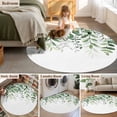 thumbnail image 5 of Round Area Rug 4 Ft, Green Leaves Washable Non-Slip Circle Carpet for Living Room/Bedroom, Summer Botanical Low-Profile Crawling Mats Collection Rugs for Indoor, 5 of 8